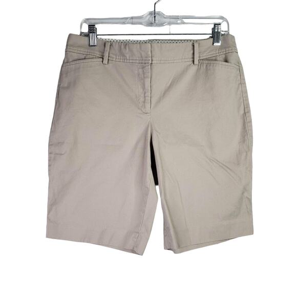 Talbots Shorts 8P Khaki Tan Bermuda Resort Beach Cotton Stretch - Picture 2 of 9